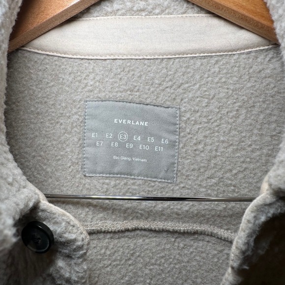 Everlane E3 ReNew Fleece Everyone Overshirt Fleece Button Down Shacket Boho Oat - Picture 4 of 8